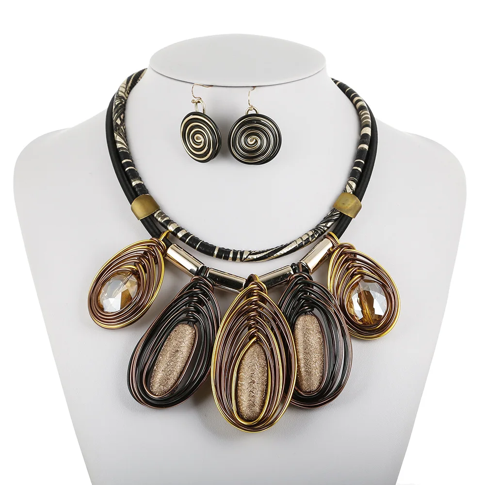 Afican Necklace Earrings For Women Handmade Metal Wind Flower Resin Gem Gold Chain Party Gifts Jewelry Vintage Statement Collar
Afican Necklace Earrings For Women Handmade Metal Wind Flower Resin Gem Gold Chain Party Gifts Jewelry Vintage Statement Collar