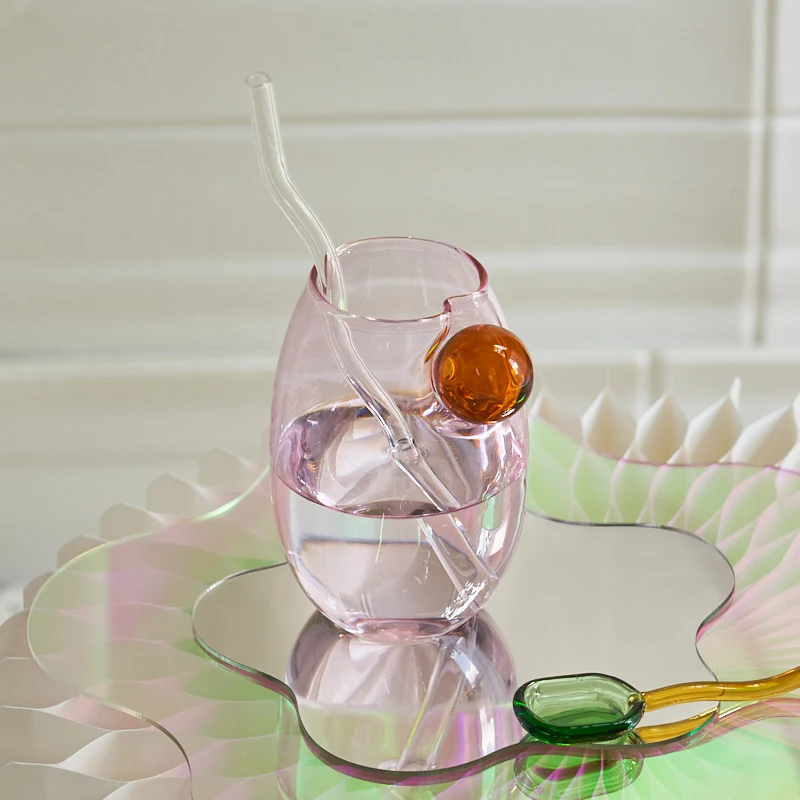 

Floriddle Creative Glass Cup Tumbler Drinkware Tea Juice Milk Coffee Mug Home Water Glasses Glass Vase Nordic Home Design