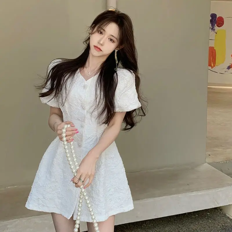 Women's Flower Dress Short Sleeve Single Breasted Korean Fashion Summer New A-line Elegant Dress Tank Top Sweet Korean Version
Women's Flower Dress Short Sleeve Single Breasted Korean Fashion Summer New A-line Elegant Dress Tank Top Sweet Korean Version