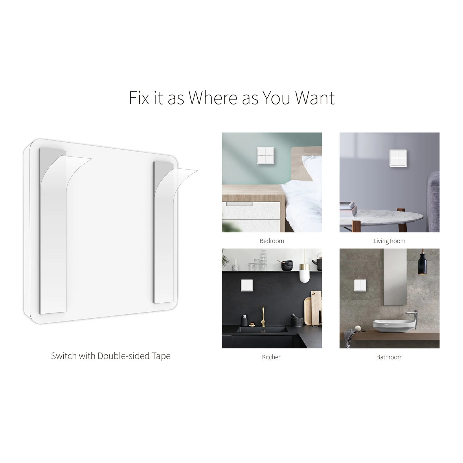 4-Button ZIGBEE Scene Paste SwitchWireless Smart Scene Pasting Switch Pasting Linkage Push Button Controller Battery Powered
4-Button ZIGBEE Scene Paste SwitchWireless Smart Scene Pasting Switch Pasting Linkage Push Button Controller Battery Powered
