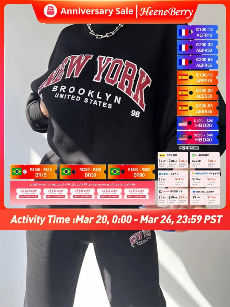 Осенний женский спортивный костюм GeeneBerry с буквенным принтом, свободные брюки, комплект из двух предметов, Женский Повседневный свитшот с круглым вырезом, спортивная одежда
Осенний женский спортивный костюм GeeneBerry с буквенным принтом, свободные брюки, комплект из двух предметов, Женский Повседневный свитшот с круглым вырезом, спортивная одежда