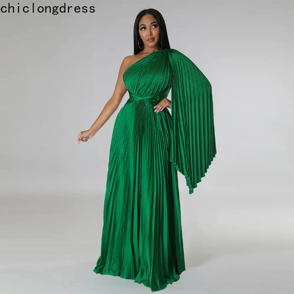 Spring Fashion Elegant Satin Off Shoulder Pleated Dress Women SexyOblique Collar Single Sleeve Pleated Long Evening Dress Women
Spring Fashion Elegant Satin Off Shoulder Pleated Dress Women SexyOblique Collar Single Sleeve Pleated Long Evening Dress Women