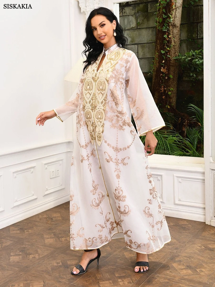 Caftan марокканское ретро платье с аппликацией и вышивкой повседневное свободное мусульманское вечернее платье Женская одежда из Дубая
Caftan марокканское ретро платье с аппликацией и вышивкой повседневное свободное мусульманское вечернее платье Женская одежда из Дубая