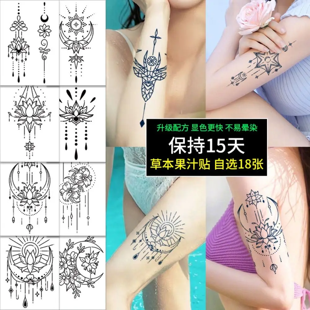 

Tattoo Geometric Tattoo Sticker Simulation Geometry Tattoos Plant Juice Sticker Gardenia Blue Show Tattoos Sticker