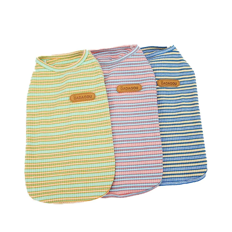 Spring Dog Clothes Summer Pet Outfits for Small Dogs Classic Striped Puppy Vest Chihuahua Poodle Teddy T-shirt Soft Cat Pullover
Spring Dog Clothes Summer Pet Outfits for Small Dogs Classic Striped Puppy Vest Chihuahua Poodle Teddy T-shirt Soft Cat Pullover