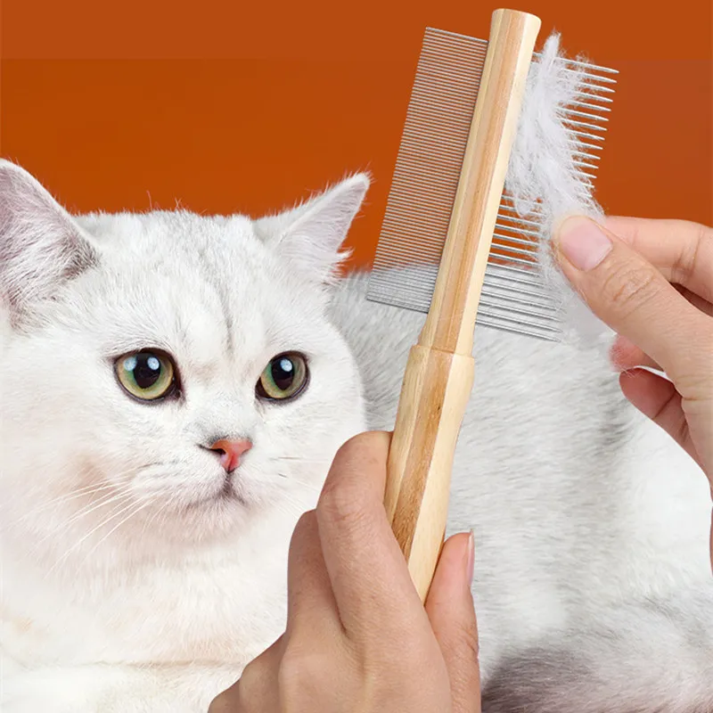 Cat Comb Double-row Comb for Cats Cleaning Wooden Handle Cat Hair Remover Pet Grooming Floating Combs Dog Hair Brush Pet Product
Cat Comb Double-row Comb for Cats Cleaning Wooden Handle Cat Hair Remover Pet Grooming Floating Combs Dog Hair Brush Pet Product