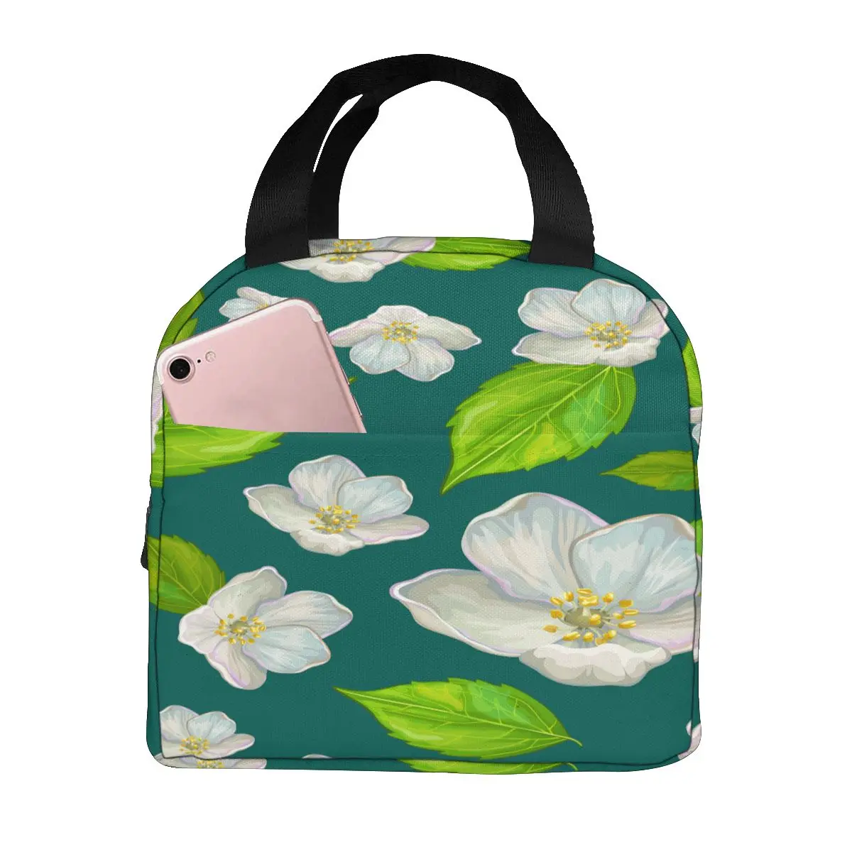 Flower Jasmine Lunch Food Box Bag Insulated Thermal Food Picnic Lunch Bag for Women kids Men Cooler Tote Bag
Flower Jasmine Lunch Food Box Bag Insulated Thermal Food Picnic Lunch Bag for Women kids Men Cooler Tote Bag