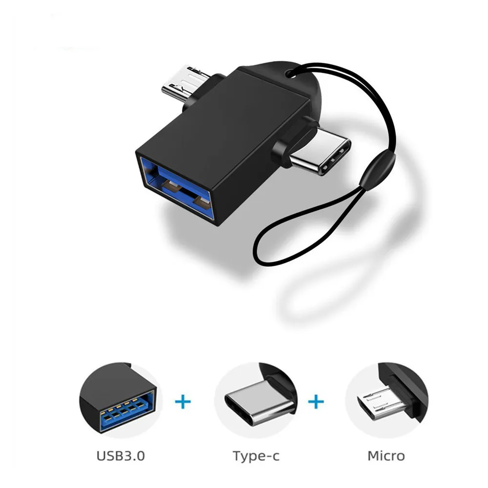 OTG Adapter 2 in 1 USB 3.0 Female To Micro USB Male and USB C Male Connector Aluminum Alloy on The Go Converter For Android
OTG Adapter 2 in 1 USB 3.0 Female To Micro USB Male and USB C Male Connector Aluminum Alloy on The Go Converter For Android