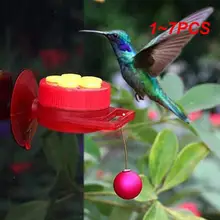 1~7PCS Handheld Hummingbird Feeder With Suction Cup Manual Feeder Outdoor Garden Hanging Bird Feeder Bottle With Cleaning Brush