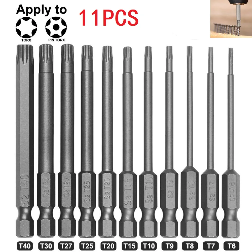 11 Pcs Torx Screwdriver Bit Set Alloy Steel Hex Security Magnetic Head 75MM Extra Long Hand Screwdrivers Electric Drills Tools
11 Pcs Torx Screwdriver Bit Set Alloy Steel Hex Security Magnetic Head 75MM Extra Long Hand Screwdrivers Electric Drills Tools