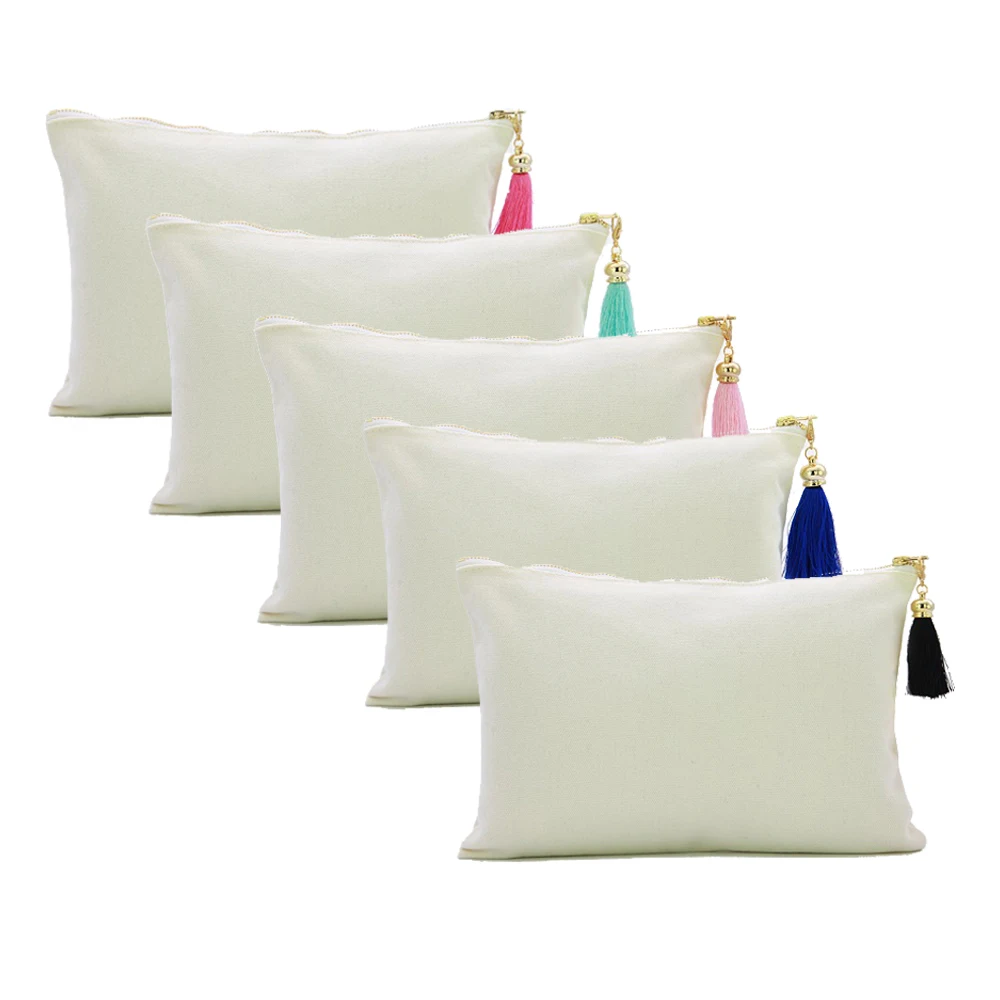 5pcs 16oz Plain Cotton Clutch Handbag White Cotton Canvas Cosmetic Bag Color Tassel Gold Zipper Makeup Pouch 
5pcs 16oz Plain Cotton Clutch Handbag White Cotton Canvas Cosmetic Bag Color Tassel Gold Zipper Makeup Pouch