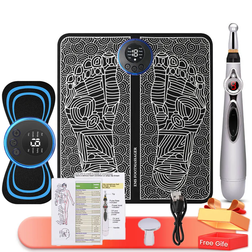 EMS Foot Mat with Controller Electrical Muscle Stimulation Massage + Electric Neck Massager + Electronic Acupuncture Energy Pen
EMS Foot Mat with Controller Electrical Muscle Stimulation Massage + Electric Neck Massager + Electronic Acupuncture Energy Pen