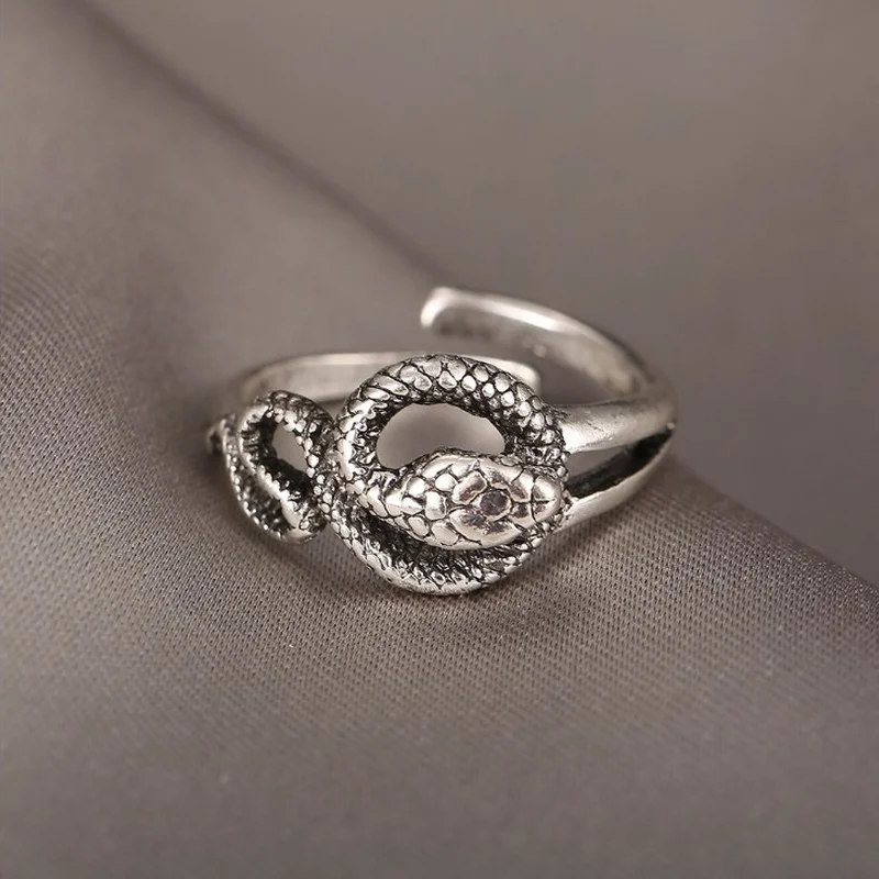 Personality Snake Ring for Women Punk Retro Open Ancient Silver Adjustable Index Finger Rings
Personality Snake Ring for Women Punk Retro Open Ancient Silver Adjustable Index Finger Rings
