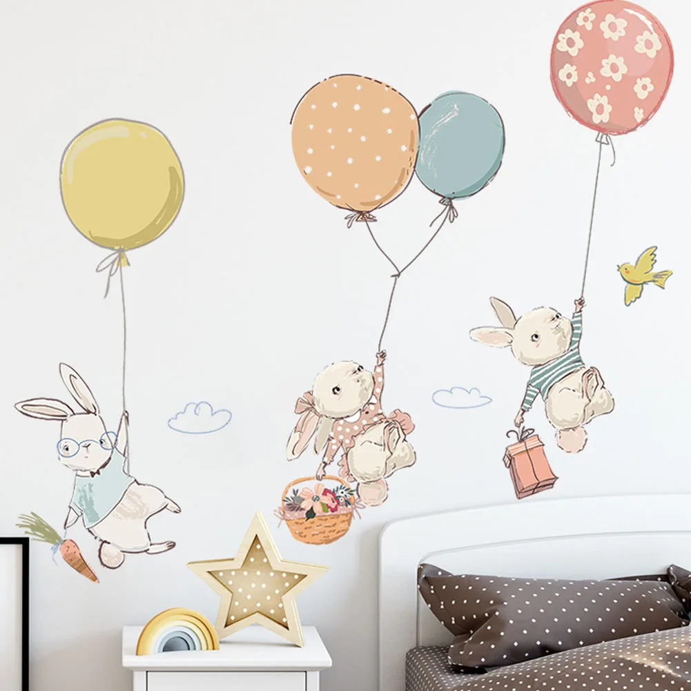 Cartoon bunny balloon wall sticker home wall decoration kids rooms bedroom decor cute animal wallpaper self-adhesive stickers
Cartoon bunny balloon wall sticker home wall decoration kids rooms bedroom decor cute animal wallpaper self-adhesive stickers