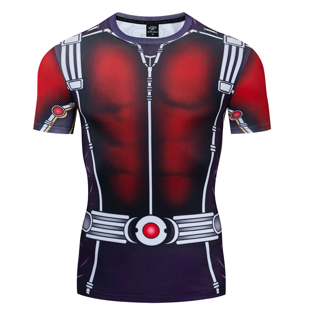 

Marvel New Men t-shirt Gym Dry Fit Rashguard Fitness Ant-Man Clothing Bodybuilding Tights Sportswear Compression Sports Shirt