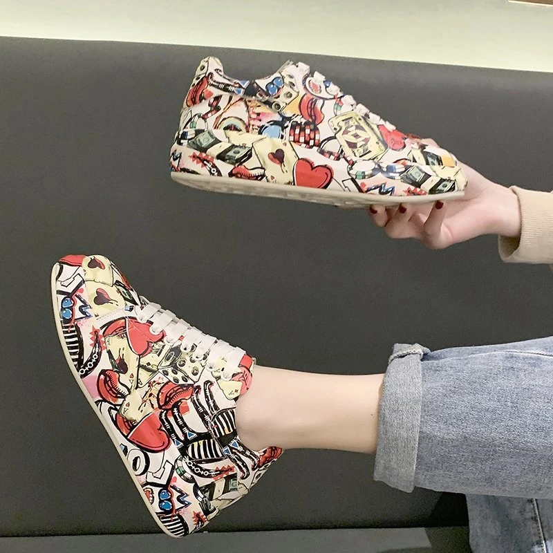 Thick-soled Increased Women's Sports Shoes Women Hand-painted Graffiti White Shoes Outdoor Casual Shoes Women's Vulcanized Shoes
Thick-soled Increased Women's Sports Shoes Women Hand-painted Graffiti White Shoes Outdoor Casual Shoes Women's Vulcanized Shoes