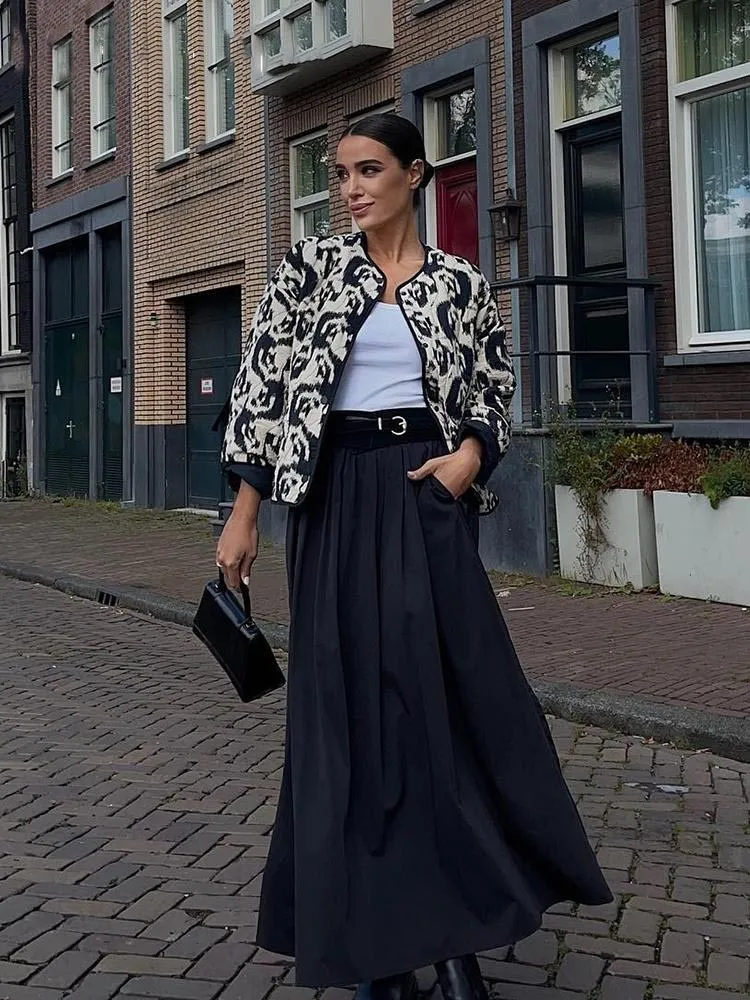 Women Fashion Vintage Black Print Jacket Pant Sets Casual Long Sleeves Cardigan Loose Pants Outfits Autumn High Street Outwear
Women Fashion Vintage Black Print Jacket Pant Sets Casual Long Sleeves Cardigan Loose Pants Outfits Autumn High Street Outwear
