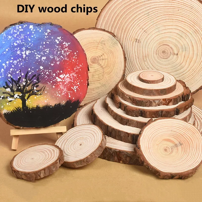 

Thick 1 Pack Natural Pine Round Unfinished Wood Slices Circles With Tree Bark Log Discs DIY Crafts Wedding Party Painting