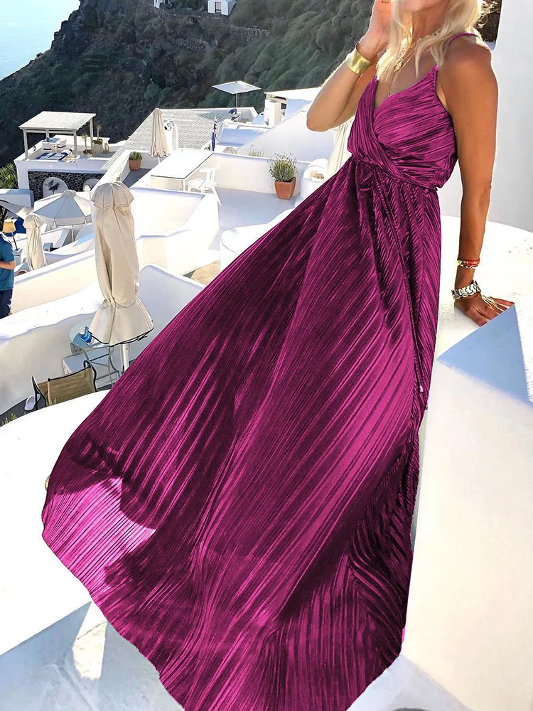 Summer V Neck Lady Loose Camisole Dress Elegant Women Beach Sleeveless Maxi Dress Casual Solid Backless Spaghetti Strap Dresses
Summer V Neck Lady Loose Camisole Dress Elegant Women Beach Sleeveless Maxi Dress Casual Solid Backless Spaghetti Strap Dresses