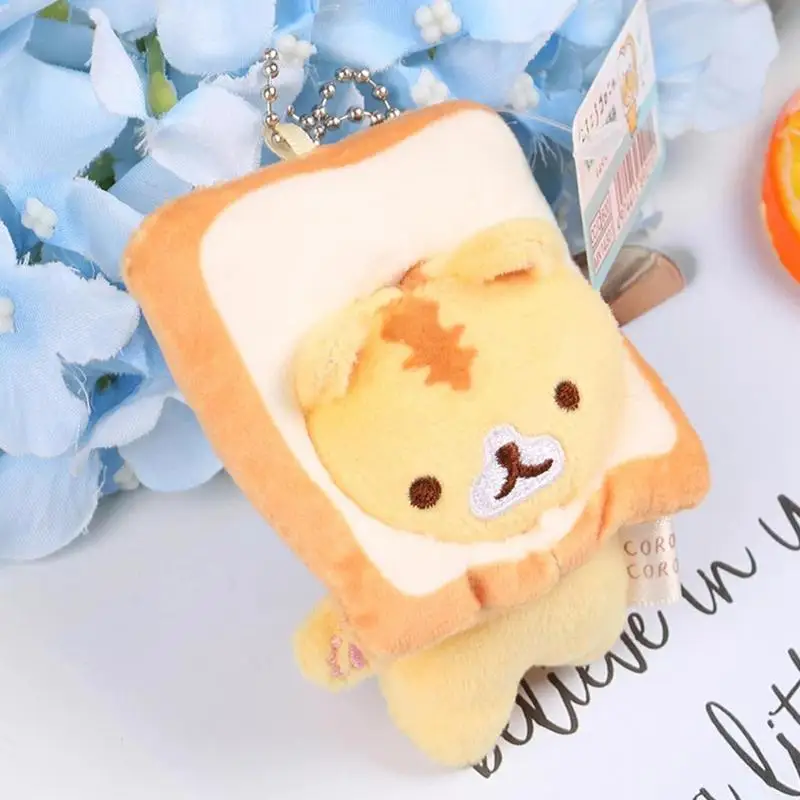 

Japanese Bread Cat Keyring Popular Yellow Bread Cat Toast Plush Toys Cartoon Keychains Bag Pendant Girls Birthday Christmas Gift