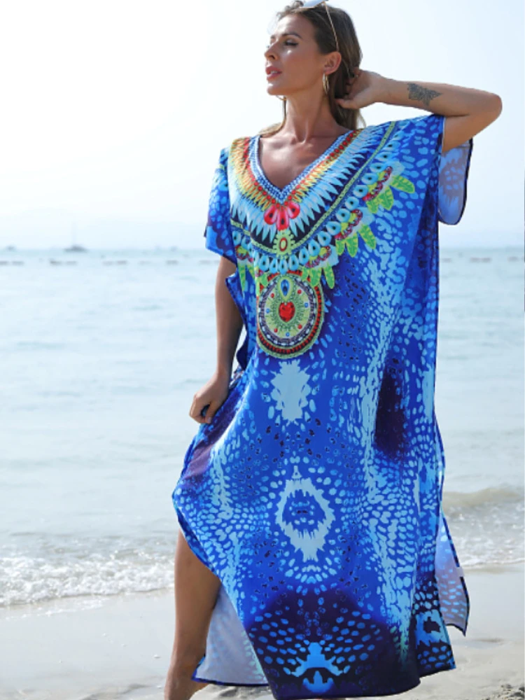 Beach Kaftans for Women Leopard Printed Maxi Dresses Swimsuit Cover Ups Summer Seaside Holiday Bathing Suits Beachwear
Beach Kaftans for Women Leopard Printed Maxi Dresses Swimsuit Cover Ups Summer Seaside Holiday Bathing Suits Beachwear