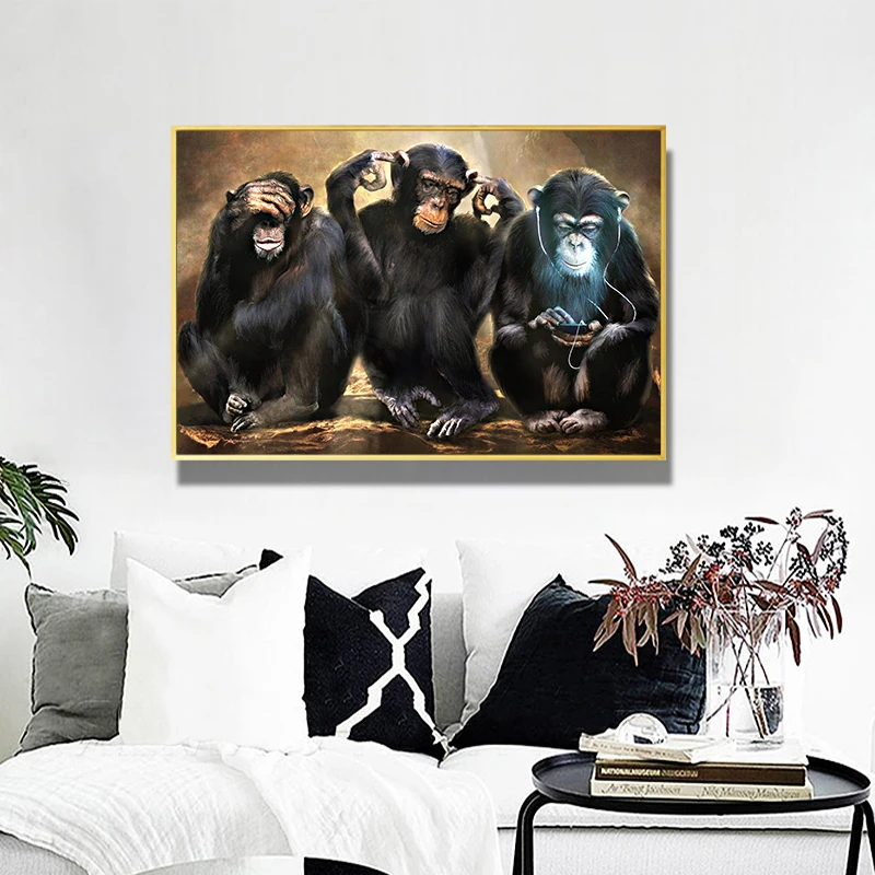 2022 Graffiti Animal Monkey Funny Headphone Wall Art Three Interesting Gorilla Oil Painting Painting Canvas Home Decor
2022 Graffiti Animal Monkey Funny Headphone Wall Art Three Interesting Gorilla Oil Painting Painting Canvas Home Decor