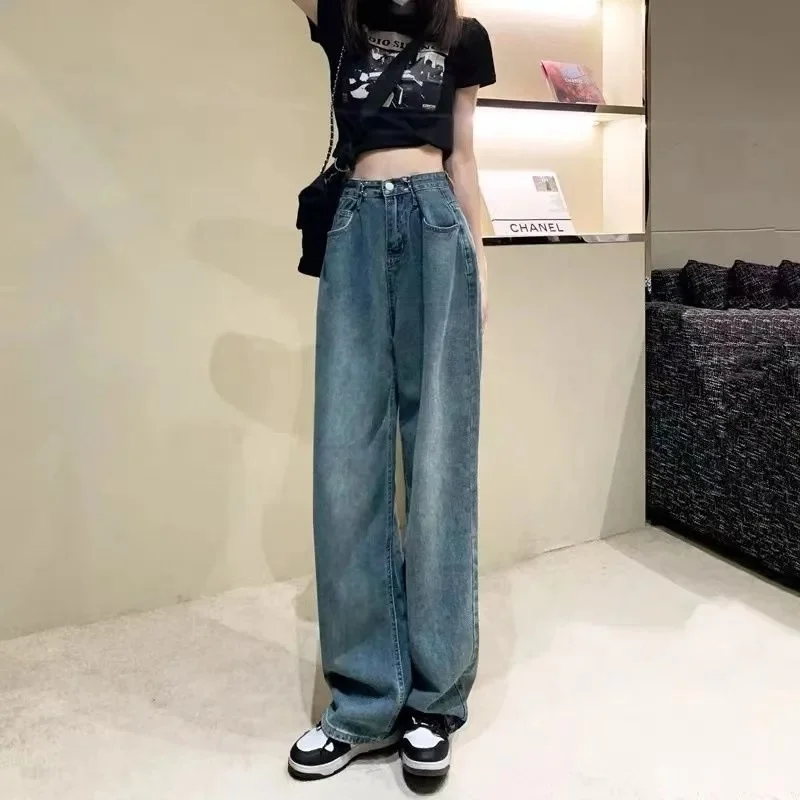 Джинсы женские прямые с высокой посадкой, Y2k
Джинсы женские прямые с высокой посадкой, Y2k