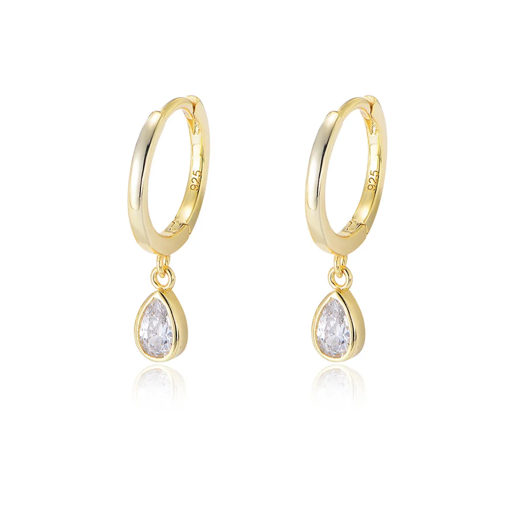 Fashion S925 Sterling Silver Water Drop Shaped Earrings C-Shaped Buckle 18K Gold Plated Hoop Earrings Women Fine Jewelry
Fashion S925 Sterling Silver Water Drop Shaped Earrings C-Shaped Buckle 18K Gold Plated Hoop Earrings Women Fine Jewelry