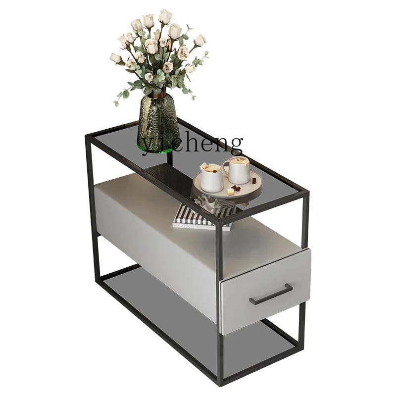 XL Minimalist Sofa Side Cabinet Side Leather Locker Small Light Luxury Glass Side Table 
XL Minimalist Sofa Side Cabinet Side Leather Locker Small Light Luxury Glass Side Table