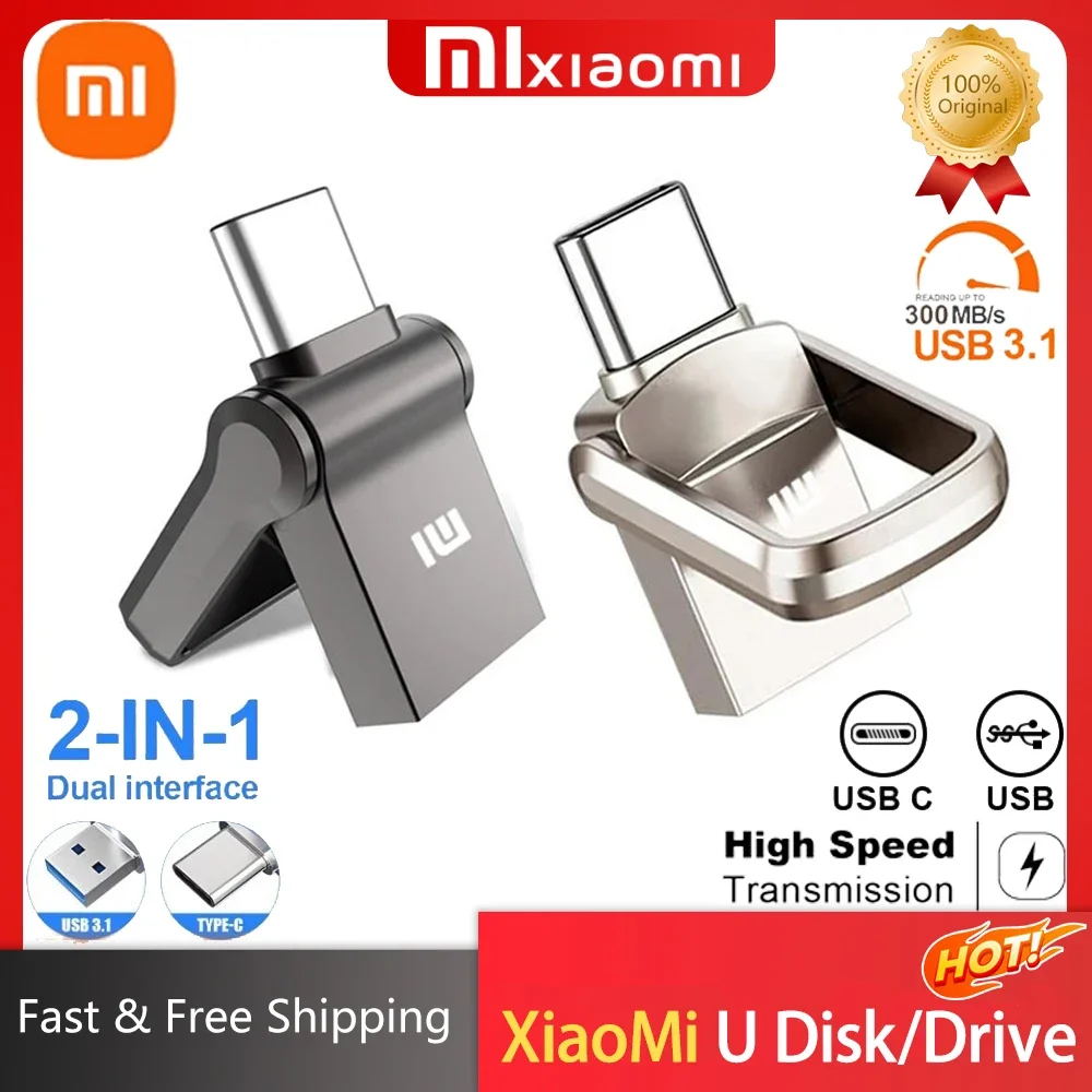 TOP Xiaomi U Disk High Speed Usb 3.0 Type-C Interface Mobile Phone Pen Flash Drive 1TB Computer Dual-Use OTG 2TB Expanded Data
TOP Xiaomi U Disk High Speed Usb 3.0 Type-C Interface Mobile Phone Pen Flash Drive 1TB Computer Dual-Use OTG 2TB Expanded Data
