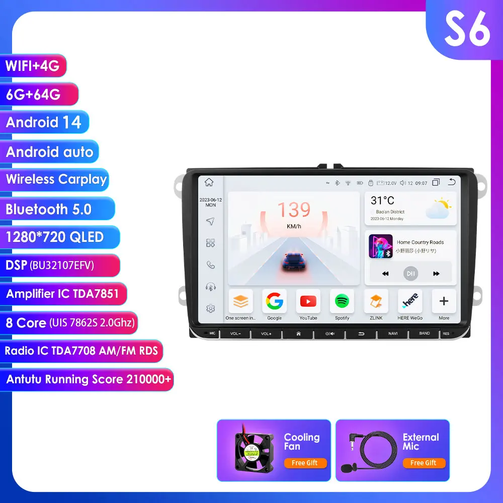 Автомагнитола 2 Din, Android, 4G, GPS-навигация для VW Passat B6 Amarok Volkswagen Jetta T5Skoda Octavia 2 Superb2 Golf 5 6, мультимедиа 
Автомагнитола 2 Din, Android, 4G, GPS-навигация для VW Passat B6 Amarok Volkswagen Jetta T5Skoda Octavia 2 Superb2 Golf 5 6, мультимедиа