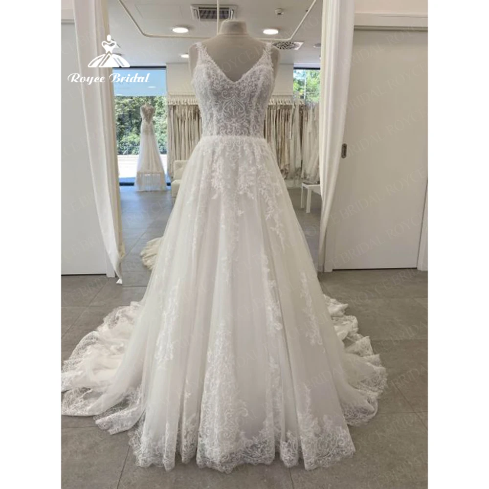 Boho V Neck Applique Lace Wedding Dress TANK Classic Bridal Gown High Quality A line Court Train Wedding Gowns Sexy Bride Dress
Boho V Neck Applique Lace Wedding Dress TANK Classic Bridal Gown High Quality A line Court Train Wedding Gowns Sexy Bride Dress