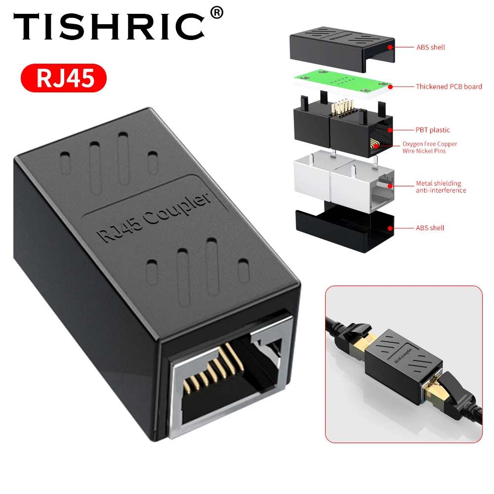 TISHRIC Female to Female RJ45 Network Cable Connector Ethernet port Adapter Network Ethernet Head Adapter Extension Converter
TISHRIC Female to Female RJ45 Network Cable Connector Ethernet port Adapter Network Ethernet Head Adapter Extension Converter
