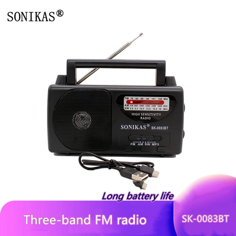 SK-0083BT трехдиапазонный FM-Карточный уличный радиоприемник, многофункциональный U-диск, MP3 компактный портативный многофункциональный Bluetooth-п...
SK-0083BT трехдиапазонный FM-Карточный уличный радиоприемник, многофункциональный U-диск, MP3 компактный портативный многофункциональный Bluetooth-п...
