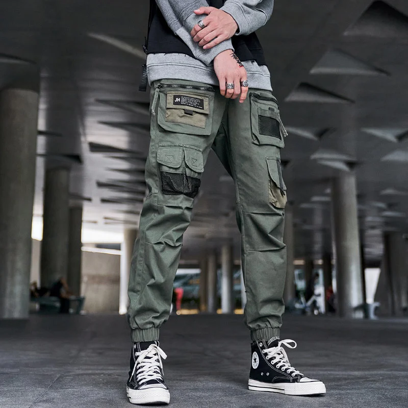 

Брюки-карго мужские черные, уличная одежда в стиле хип-хоп, джоггеры, спортивные брюки, модные шаровары в стиле Харадзюку, повседневные штаны с несколькими карманами, 2023