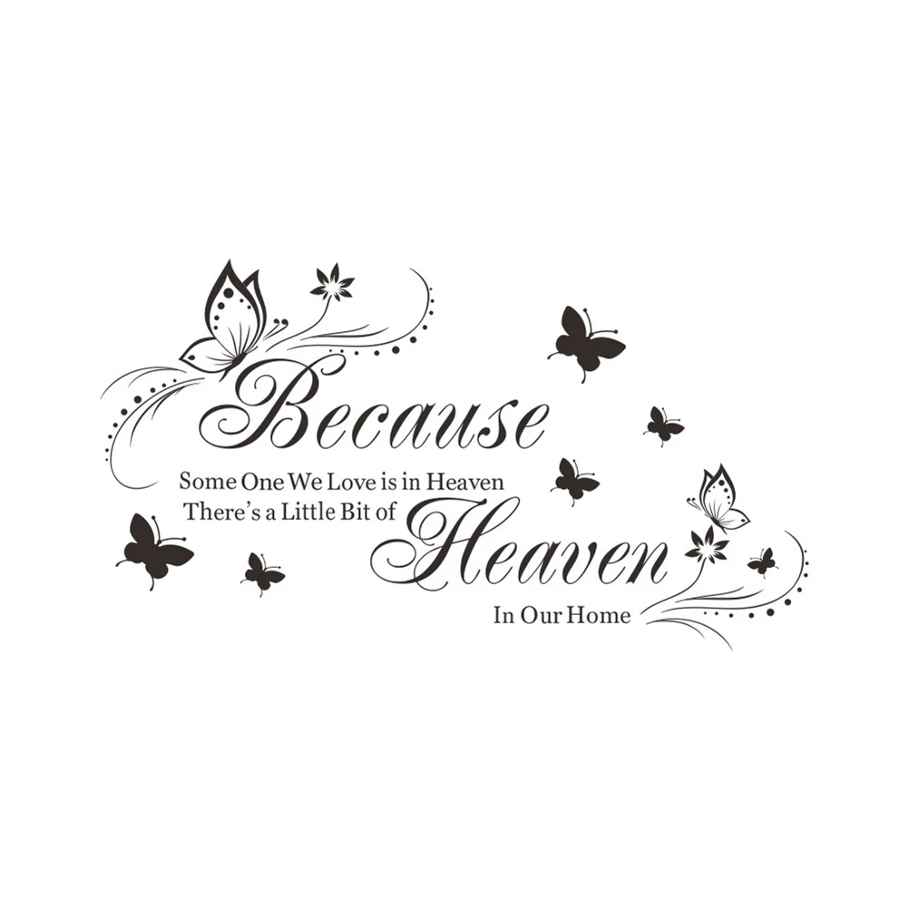 

Because Someone We Love Is In Heaven Removable Art Murals Wall Stickers Decals for Living Room Bedroom Bathroom Decoration