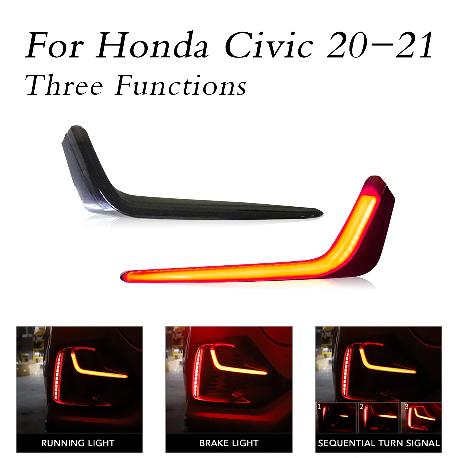 Светодиодная лампа-отражатель для заднего бампера в сборе, автомобильные аксессуары, совместим с Honda Civic 10 поколения 2016-2022 хэтчбек Тип R 
Светодиодная лампа-отражатель для заднего бампера в сборе, автомобильные аксессуары, совместим с Honda Civic 10 поколения 2016-2022 хэтчбек Тип R