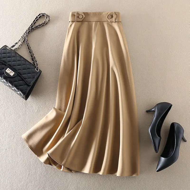 Korean Fashion Pleated Solid Midi Skirt 2023 New Autumn Winter Elegant Women High Waist Solid Loose A Line Skirts Top Z82
Korean Fashion Pleated Solid Midi Skirt 2023 New Autumn Winter Elegant Women High Waist Solid Loose A Line Skirts Top Z82