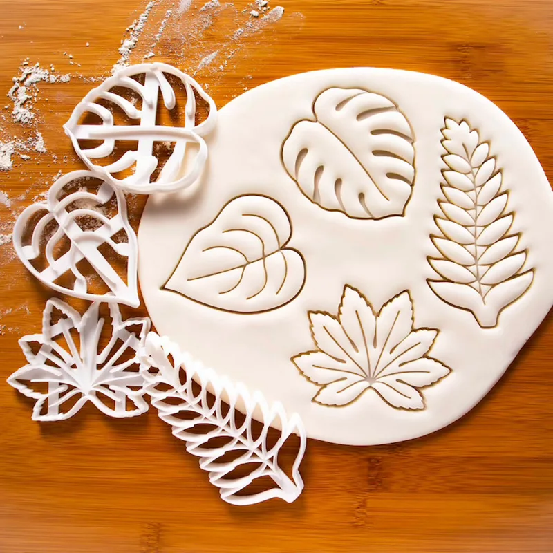 

New Cookie Embosser Mould Agave Ivy Turtle Leaf DIY Plastic Biscuit Mold Fondant Cake Decorating Tools Leaf Pattern Baking Molds