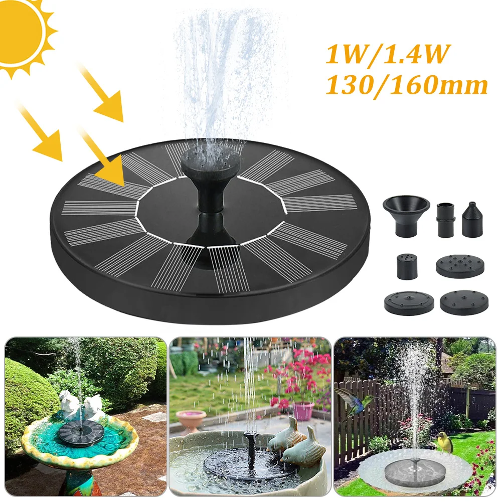 1/1.4W Solar Fountain Pump with 6 Types Nozzles Solar Bird Bath Fountain Water Pump Floating Fountains for Ponds
1/1.4W Solar Fountain Pump with 6 Types Nozzles Solar Bird Bath Fountain Water Pump Floating Fountains for Ponds