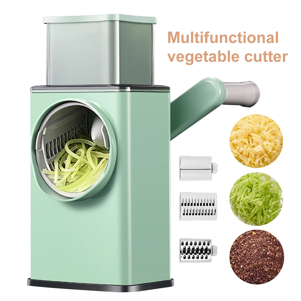 Multifunction Vegetable Slicer Manual Rotary Vegetable Grater Home Kitchen Tool Cheese Grater Vegetable Shredder with 4 Blades
Multifunction Vegetable Slicer Manual Rotary Vegetable Grater Home Kitchen Tool Cheese Grater Vegetable Shredder with 4 Blades