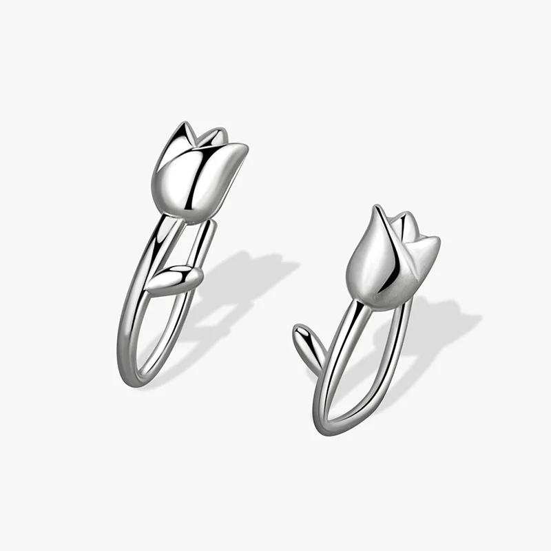 Fashion Tulip Earrings For Women Silver Color Stainless Steel Rose Flower Earring 2023 Trending Wedding Aesthetic Jewelry Gift
Fashion Tulip Earrings For Women Silver Color Stainless Steel Rose Flower Earring 2023 Trending Wedding Aesthetic Jewelry Gift