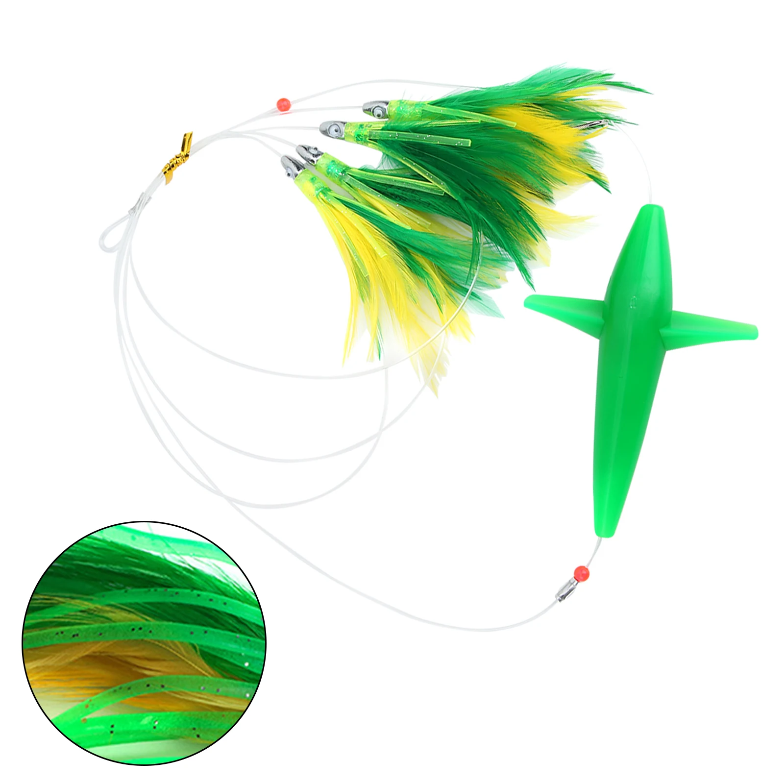 Tuna Fishing Lure Bait Plastic 1Pcs Feather Trolling Skirt Fish Lure Fishing Rigged With Steel Hook High Quality
Tuna Fishing Lure Bait Plastic 1Pcs Feather Trolling Skirt Fish Lure Fishing Rigged With Steel Hook High Quality
