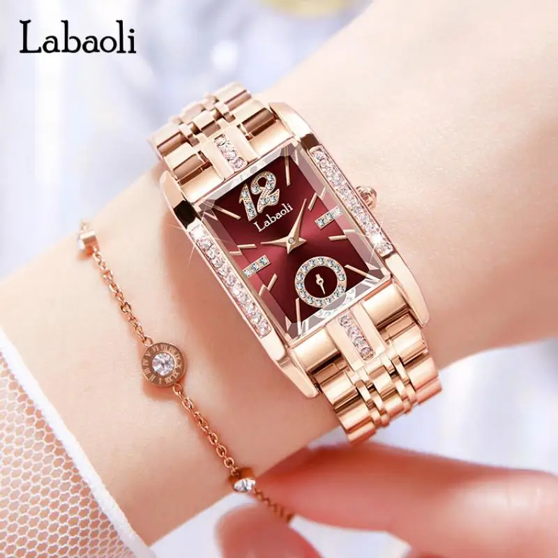 LABAOLI Square Dial Rhinestone Stainless Steel Bracelet Women Watches For Ladies Quartz Wrist Watches Rectangle Red Female Clock
LABAOLI Square Dial Rhinestone Stainless Steel Bracelet Women Watches For Ladies Quartz Wrist Watches Rectangle Red Female Clock