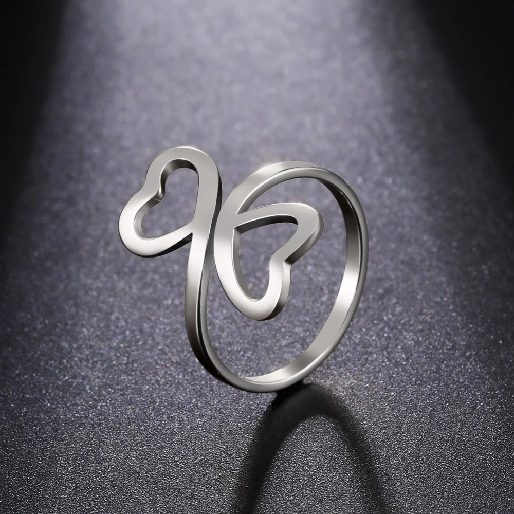 COOLTIME Double Hearts Stainless Steel Rings for Women Minimalist Finger Rings Jewlery Gift for Lover 2023 New
COOLTIME Double Hearts Stainless Steel Rings for Women Minimalist Finger Rings Jewlery Gift for Lover 2023 New