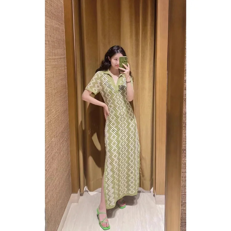 Heavy Knitting Avocado Green Two-piece Geometric Hollow Knit V Polo Neck Women's Dresses Office Ladies Elegant Women Clothing
Heavy Knitting Avocado Green Two-piece Geometric Hollow Knit V Polo Neck Women's Dresses Office Ladies Elegant Women Clothing