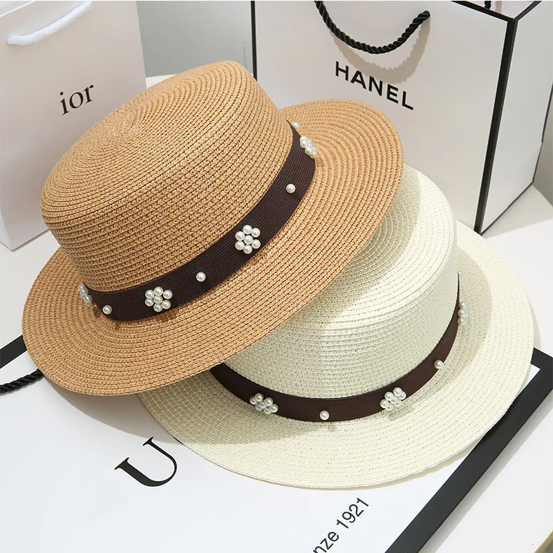 2023 Summer Hats for Women Flat Top Pearl Straw Hat Summer Outing Sunshade Top Hat Elegant Beach Hat Chapeu Panama Femino
2023 Summer Hats for Women Flat Top Pearl Straw Hat Summer Outing Sunshade Top Hat Elegant Beach Hat Chapeu Panama Femino