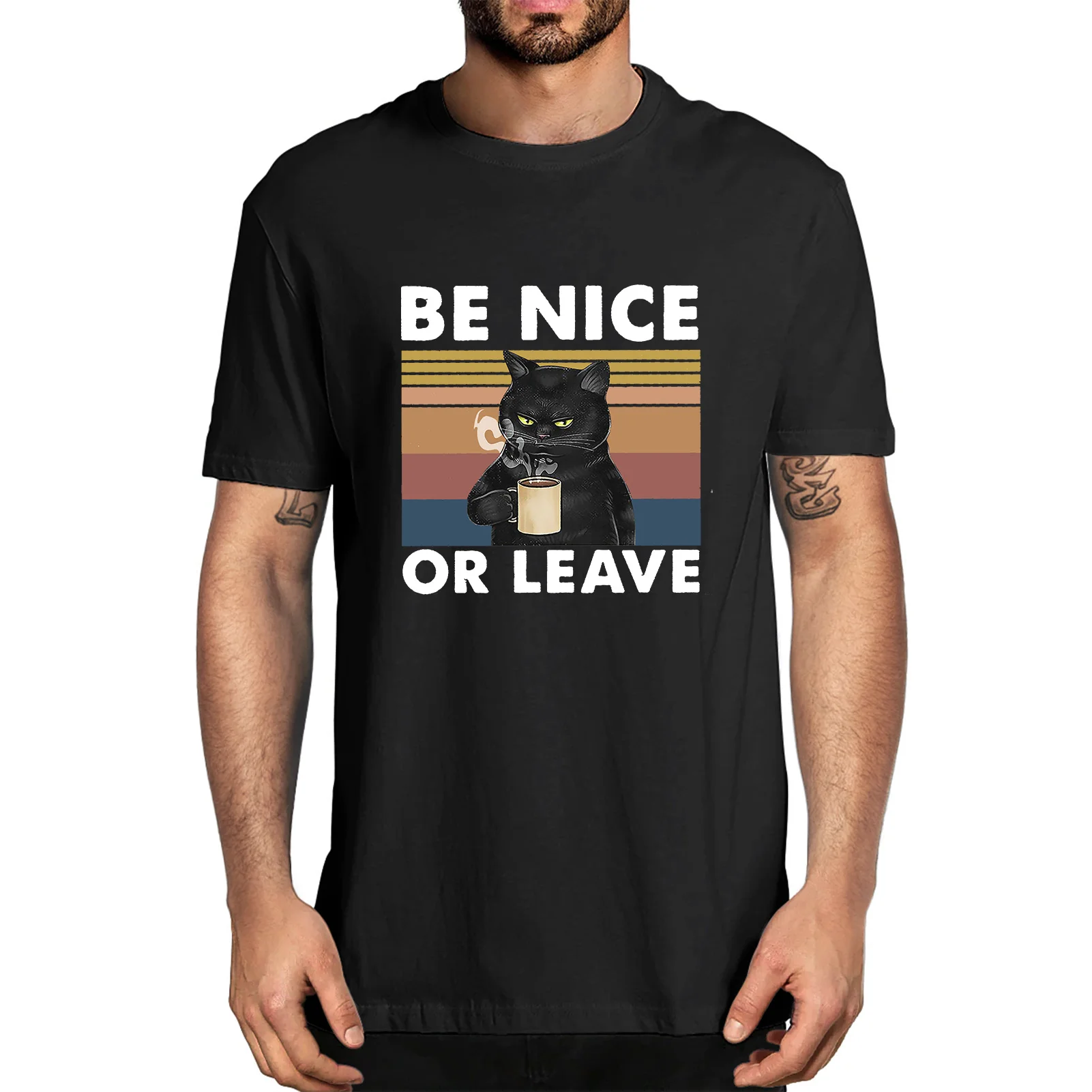 Unisex Cotton Funny Black Cat Be Nice Or Leave Cat Lovers Vintage Summer Men's Novelty T-Shirt Harajuku Streetwear Tops Soft Tee
Unisex Cotton Funny Black Cat Be Nice Or Leave Cat Lovers Vintage Summer Men's Novelty T-Shirt Harajuku Streetwear Tops Soft Tee