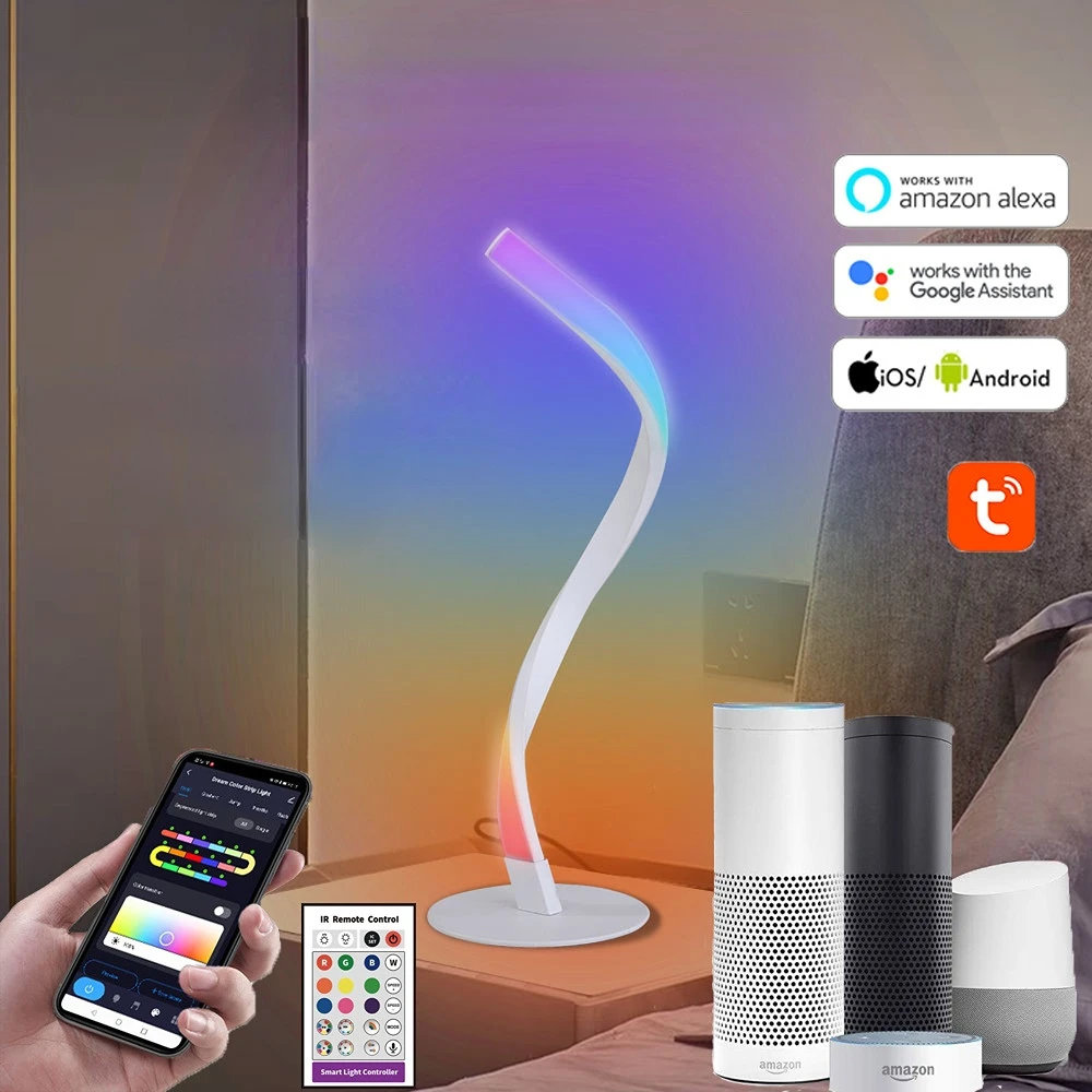 LED Spiral Table Lamp WiFi Tuya APP Alexa Remote Voice Control RGB Dimmable Night Light Bedside Decorative LED Desk Lamp
LED Spiral Table Lamp WiFi Tuya APP Alexa Remote Voice Control RGB Dimmable Night Light Bedside Decorative LED Desk Lamp