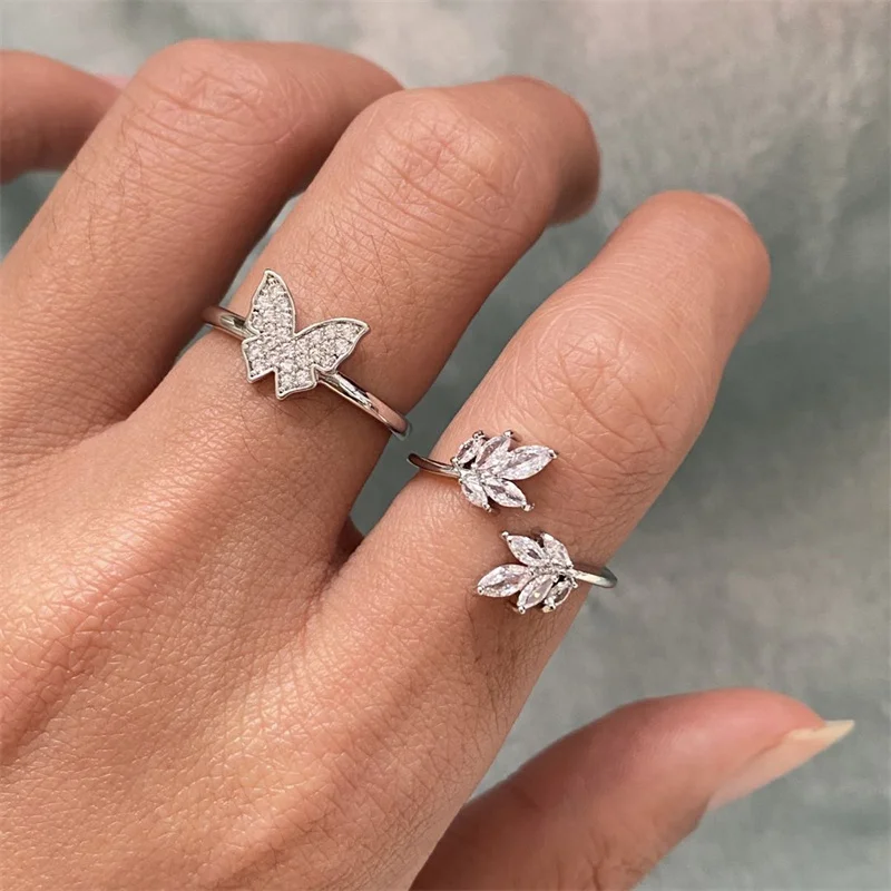 Plain Leaf Shaped Cubic Zirconia Finger Rings Gold Color Opening Ring For Women Vintage Party Anniversary Jewelry Gifts
Plain Leaf Shaped Cubic Zirconia Finger Rings Gold Color Opening Ring For Women Vintage Party Anniversary Jewelry Gifts